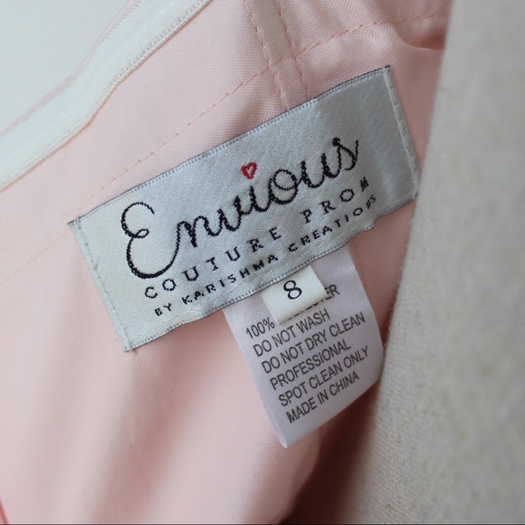 Envious Couture Strapless Pink Dress Beaded Pocket - Picture 6 of 8